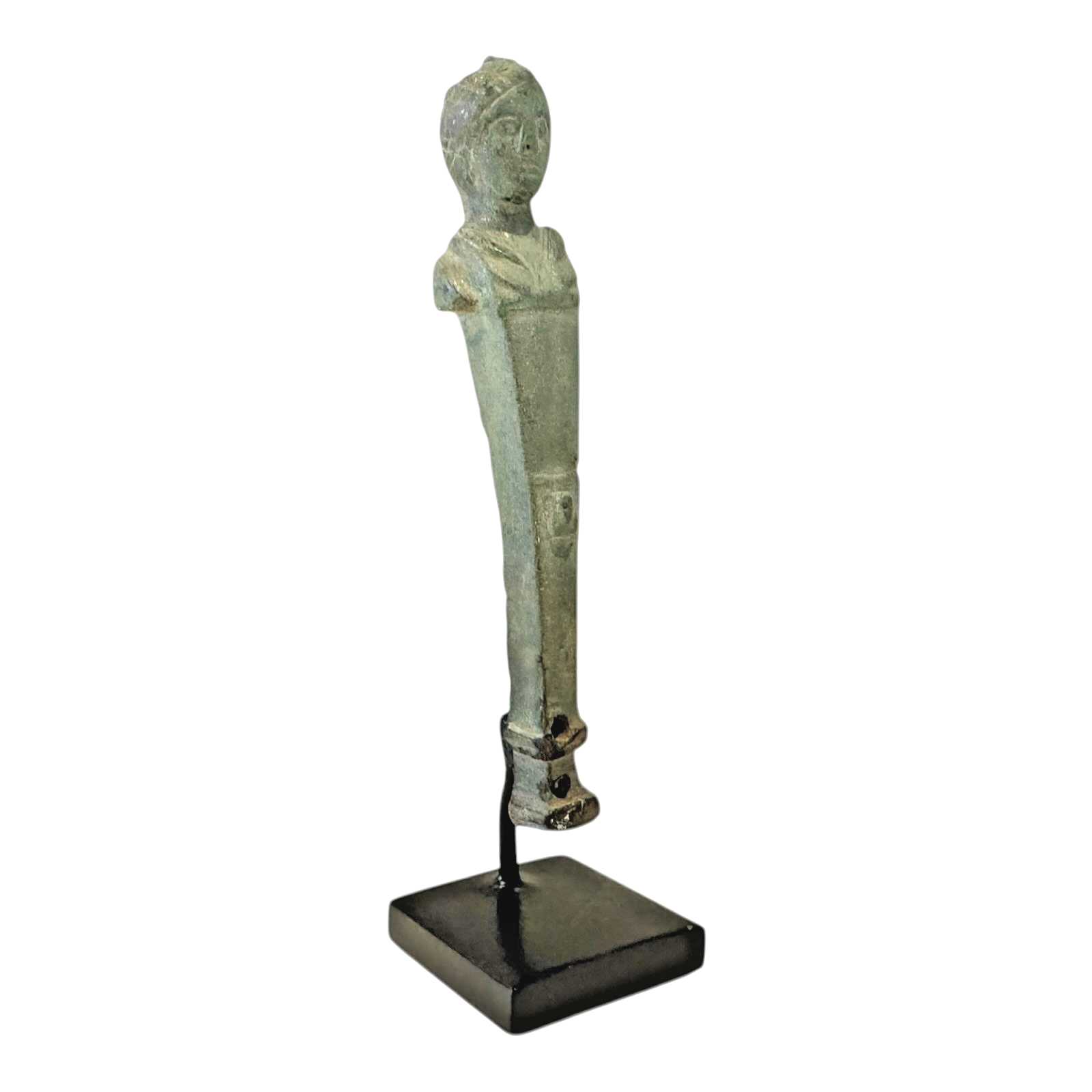 Ancient Roman Bronze Herm Figure - Classical Male Sculpture on Stand