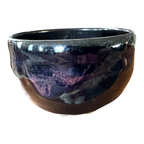 Vintage Studio Art Pottery Metallic Glaze Chawan Tea Bowl - Signed, Makoto Yabe