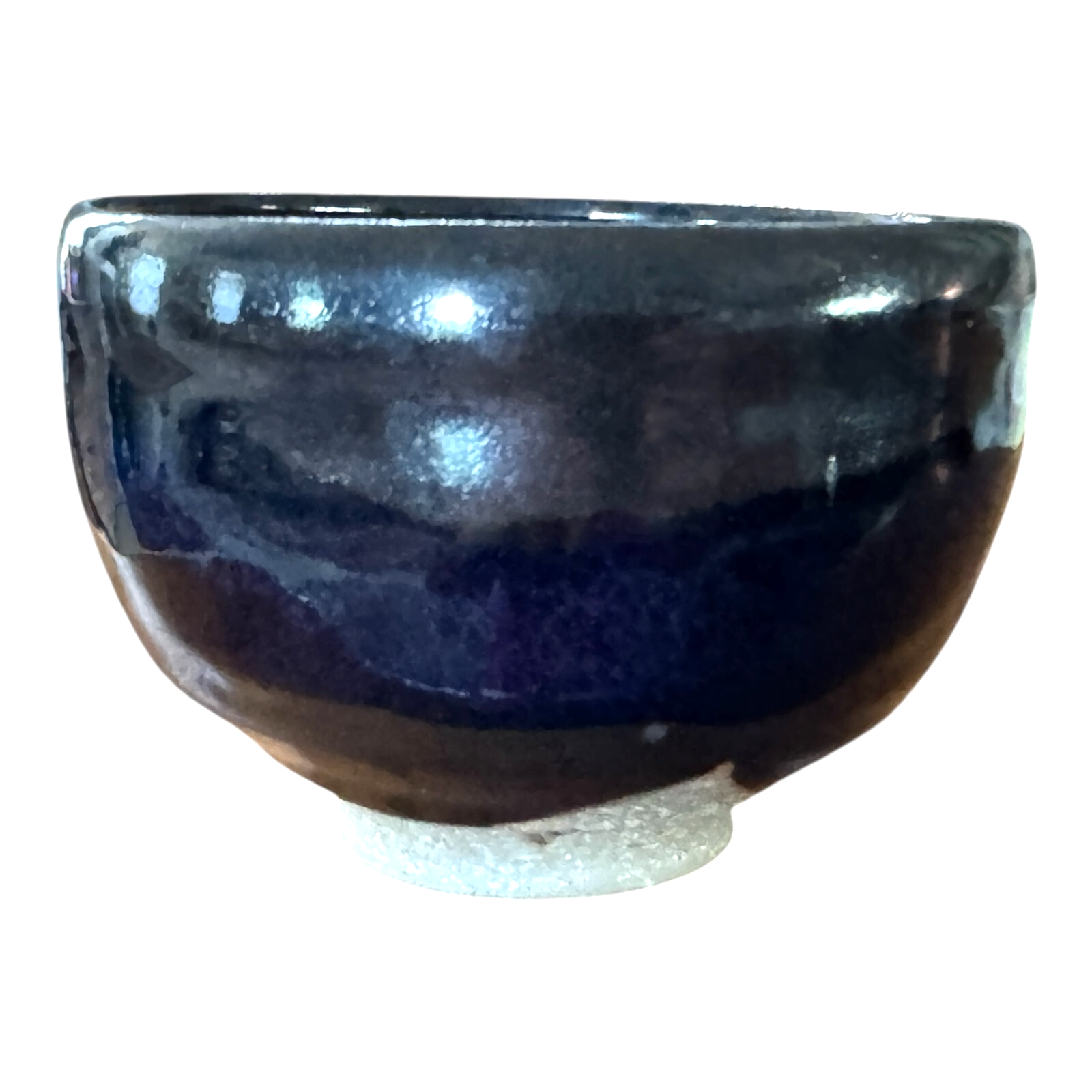 Vintage Studio Art Pottery Metallic Glaze Chawan Tea Bowl - Signed, Makoto Yabe