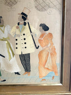 Antique African American Needlework Textile Cloth Picture