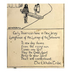 Vintage Native American Lenape People Print on Board w/ Poem by Delliderling