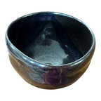 Vintage Studio Art Pottery Metallic Glaze Chawan Tea Bowl - Signed, Makoto Yabe