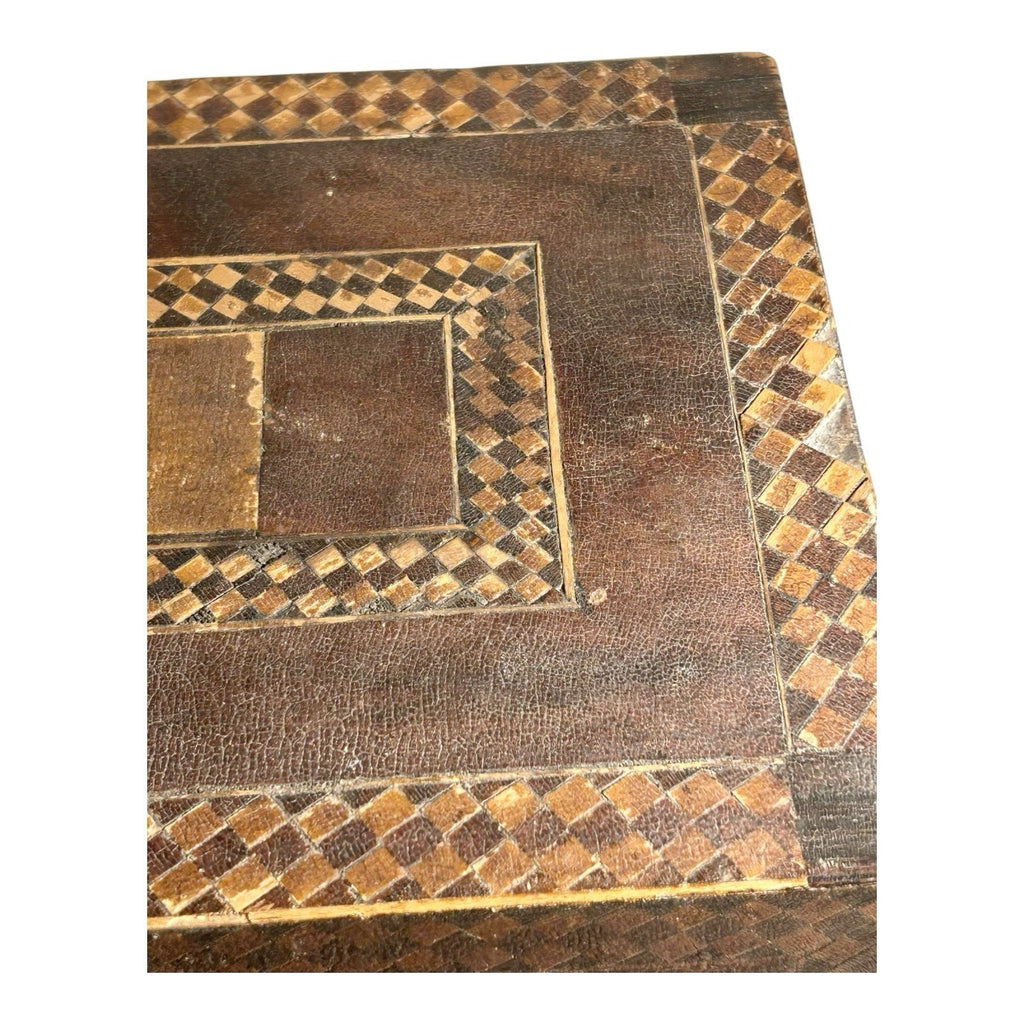 Antique English Tunbridge Ware Tea Caddy Box