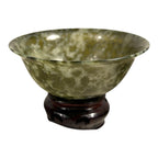 Vintage Set of Two 2 Spinach Jade Bowls from China in Presentation Box