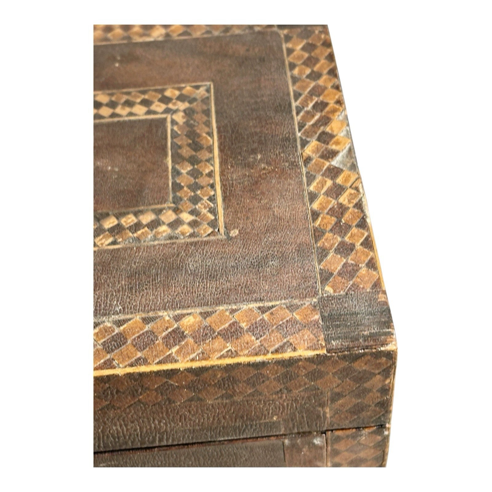 Antique English Tunbridge Ware Tea Caddy Box