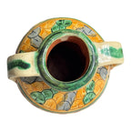 Vintage Italian Majolica Faience Sgraffito Pottery Double Handled Vase