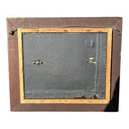 Antique Shadow Box Frame Brass Plague with Christopher Columbus Landing