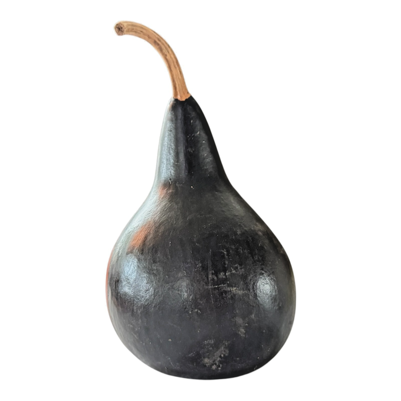 Vintage Folk Art Halloween Hand Painted Gourd - Jack O Lantern Face