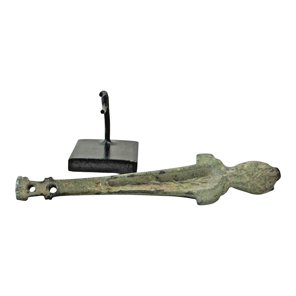 Ancient Roman Bronze Herm Figure - Classical Male Sculpture on Stand