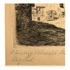 Antique Original 19th Century Etching Albrecht Durer's House Nuremburg Germany