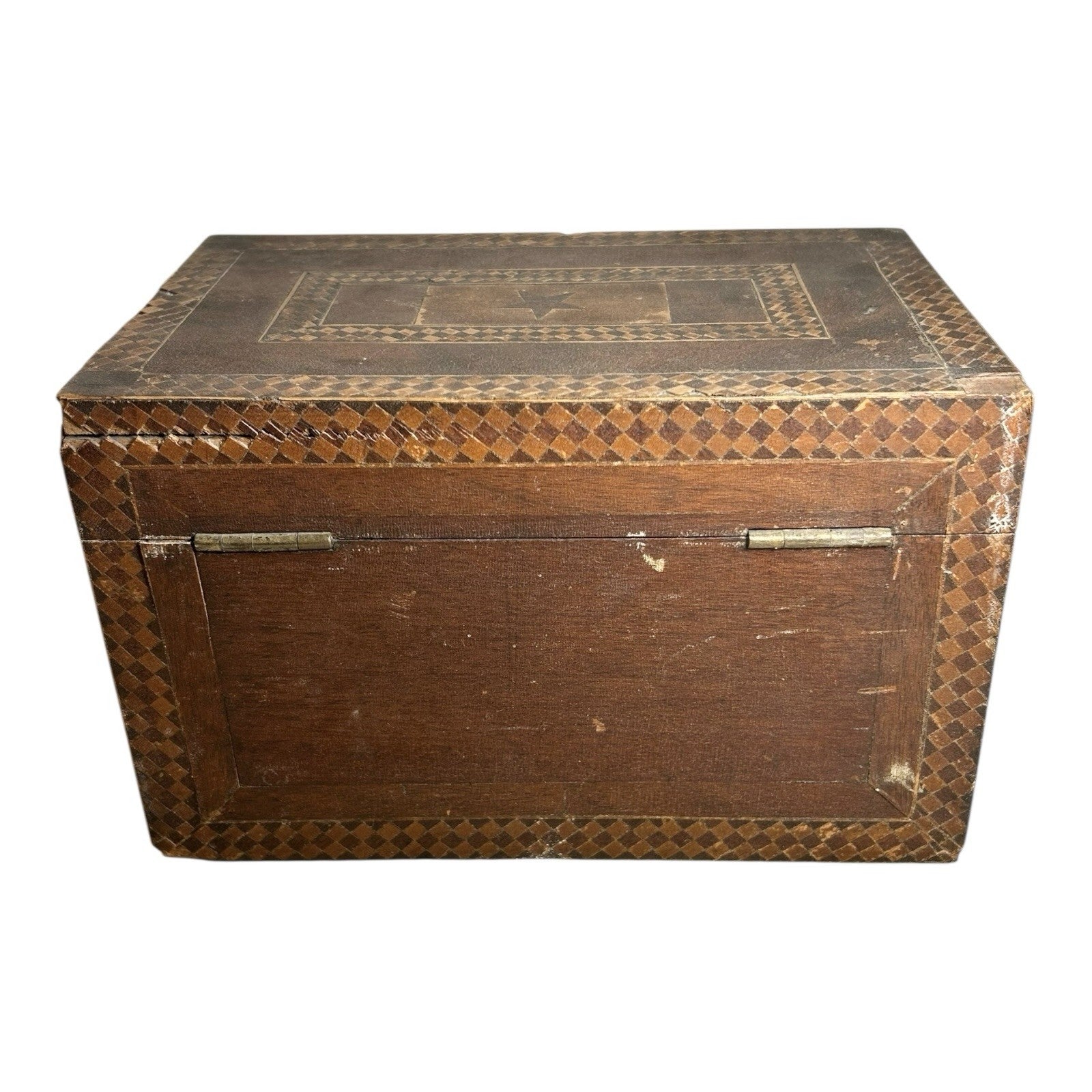 Antique English Tunbridge Ware Tea Caddy Box