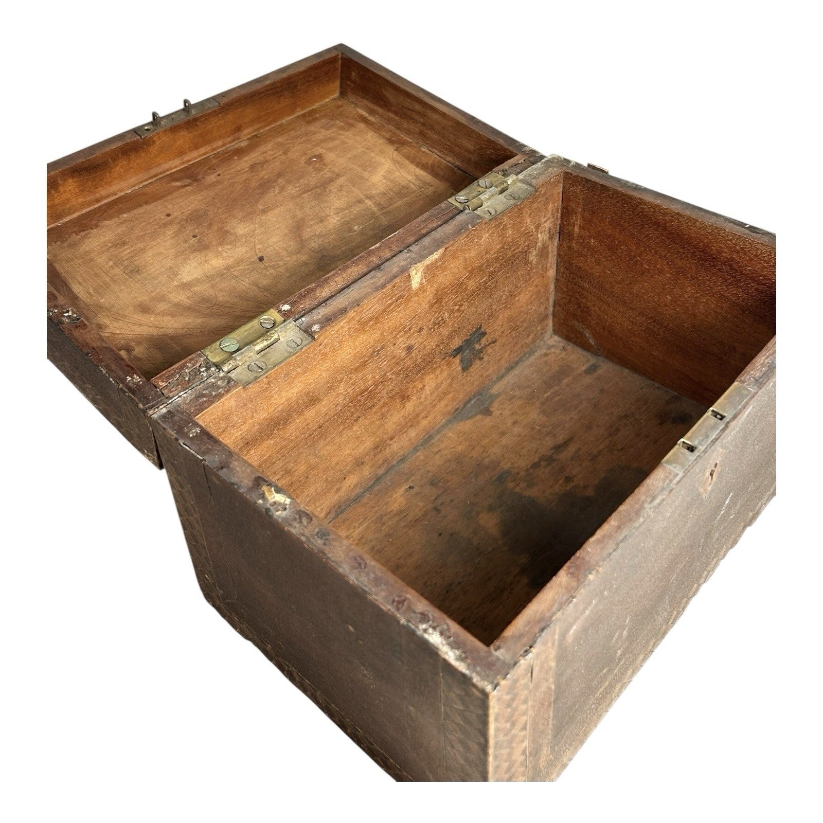 Antique English Tunbridge Ware Tea Caddy Box