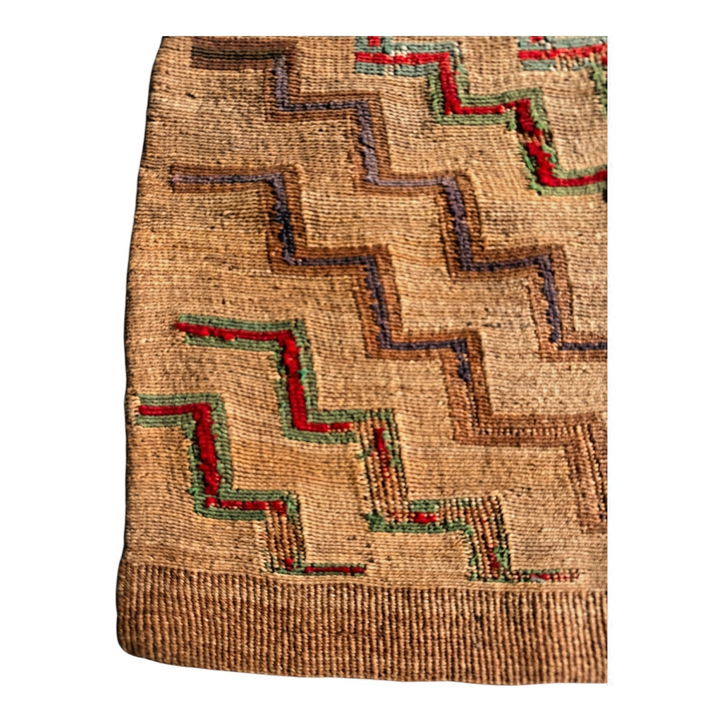 Antique Native American Plateau Nez Perce Double Sided Corn Husk Flat Bag