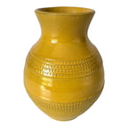 Vintage West German Pottery WGP Mustard Yellow Flower Vase