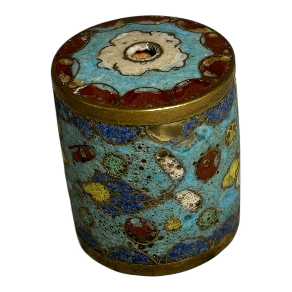 Antique Japanese Cloisonne Large Cylinder Bead