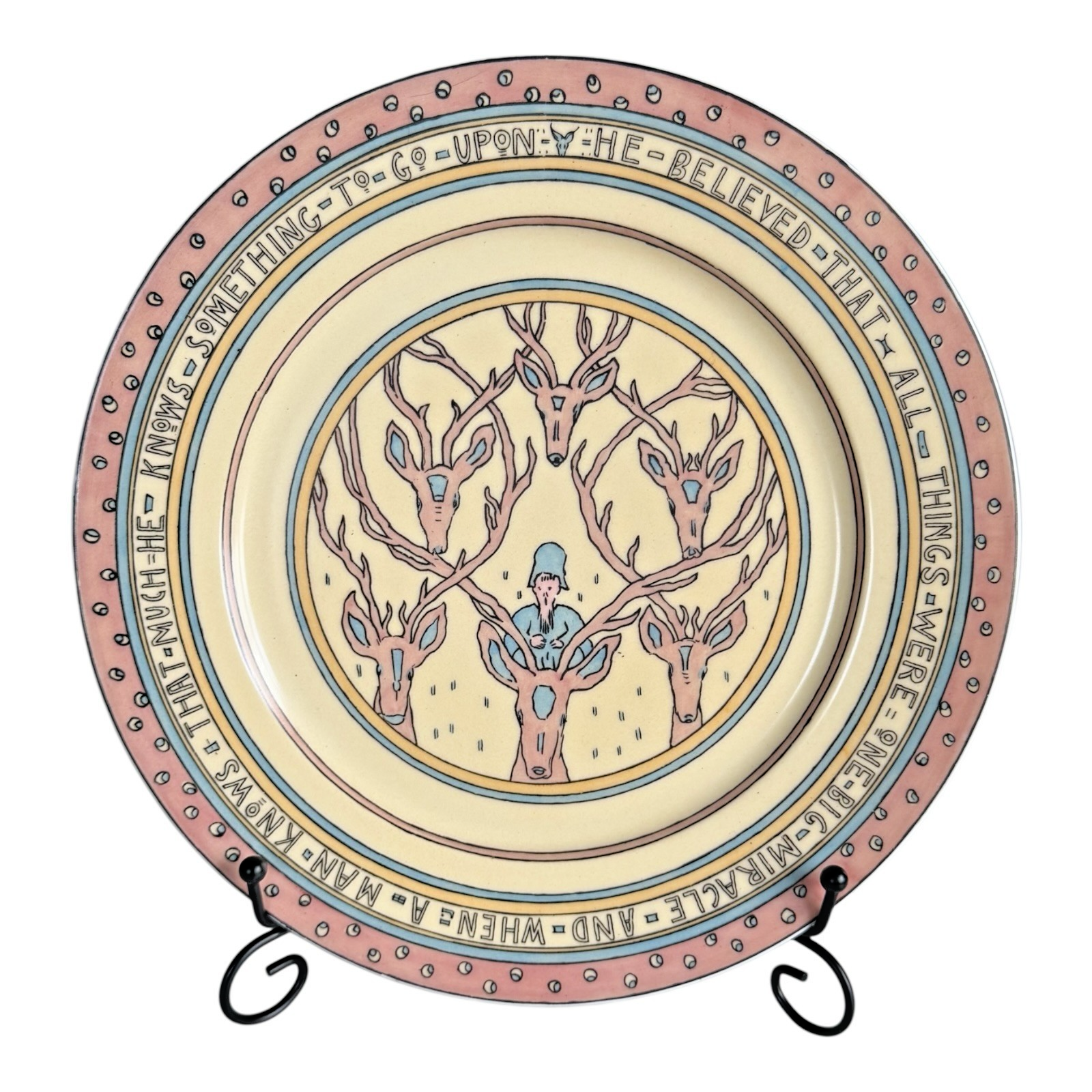 Antique 1910 Limoges Guerin Mary Bacon Jones Jungle Book Folk Design Plate
