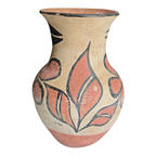 Vintage Santo Domingo Pueblo Native American Floral Pottery Vase