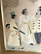 Antique African American Needlework Textile Cloth Picture