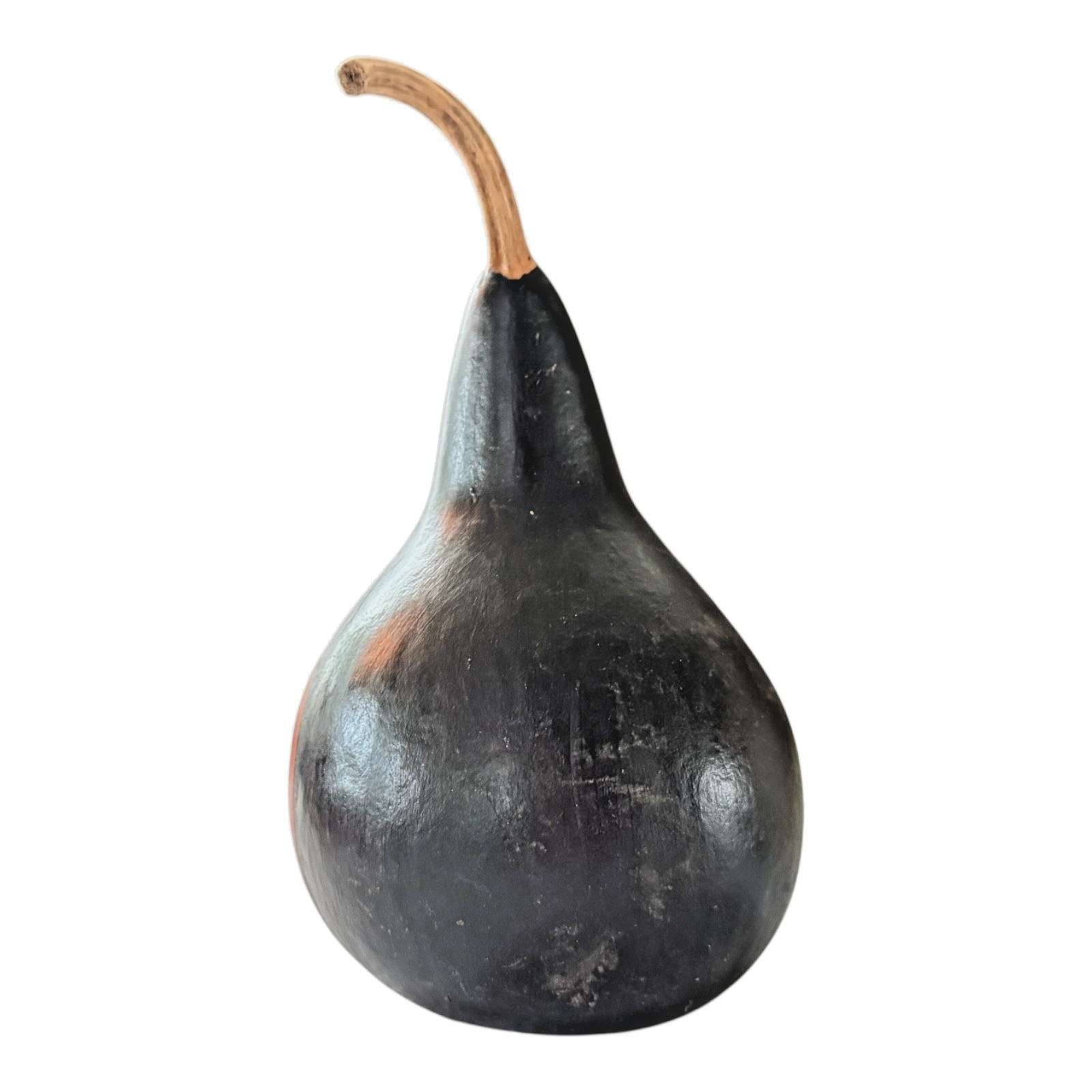 Vintage Folk Art Halloween Hand Painted Gourd - Jack O Lantern Face