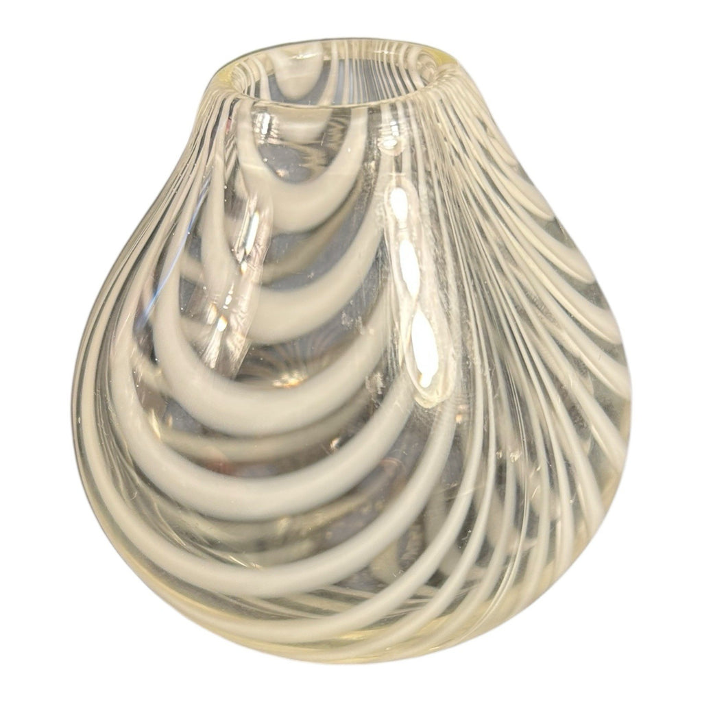 Vintage Handblown Tear Drop Swirl Design Art Glass Vase - Signed, Maija Carlson