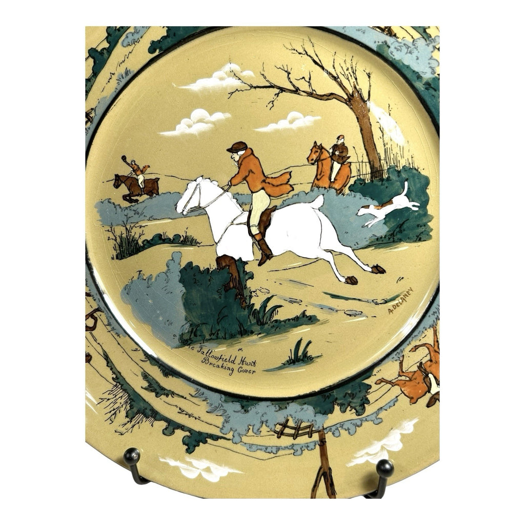Antique Buffalo Pottery Deldare Ware Plate - Fallowfield Hunt Series
