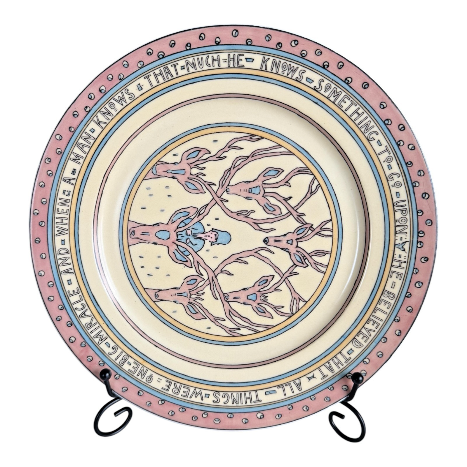 Antique 1910 Limoges Guerin Mary Bacon Jones Jungle Book Folk Design Plate