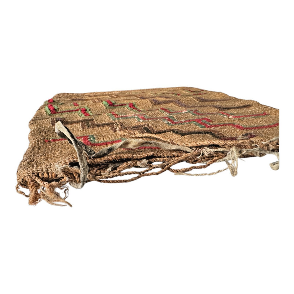 Antique Native American Plateau Nez Perce Double Sided Corn Husk Flat Bag