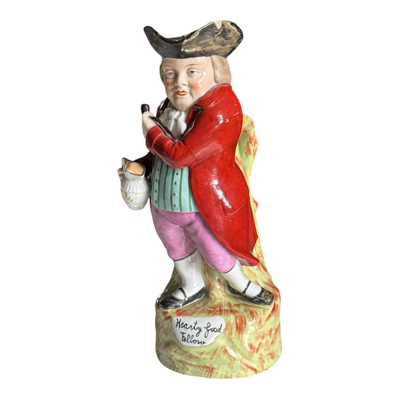 Antique Staffordshire Hearty Good Fellow Toby Jug Character Pitcher