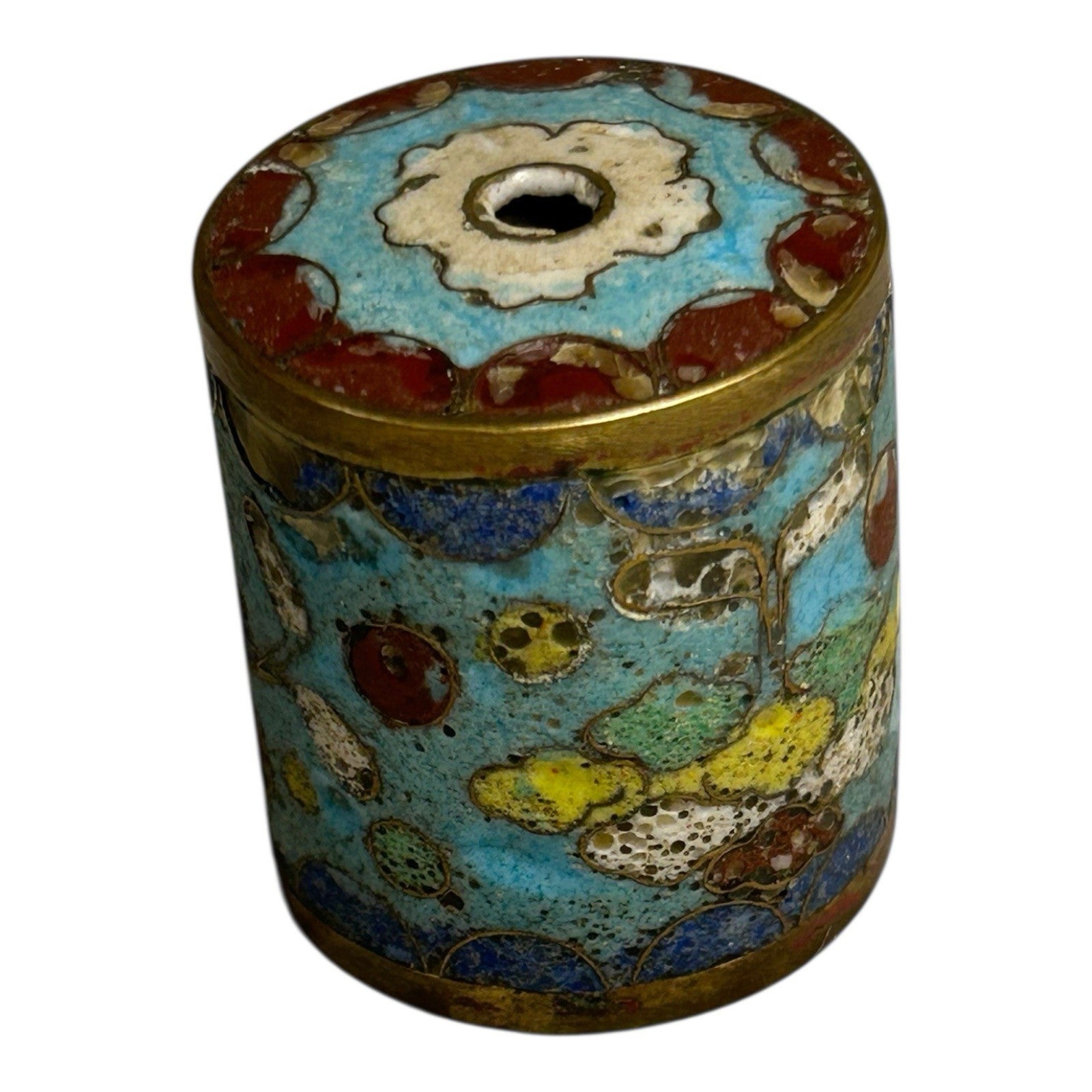 Antique Japanese Cloisonne Large Cylinder Bead
