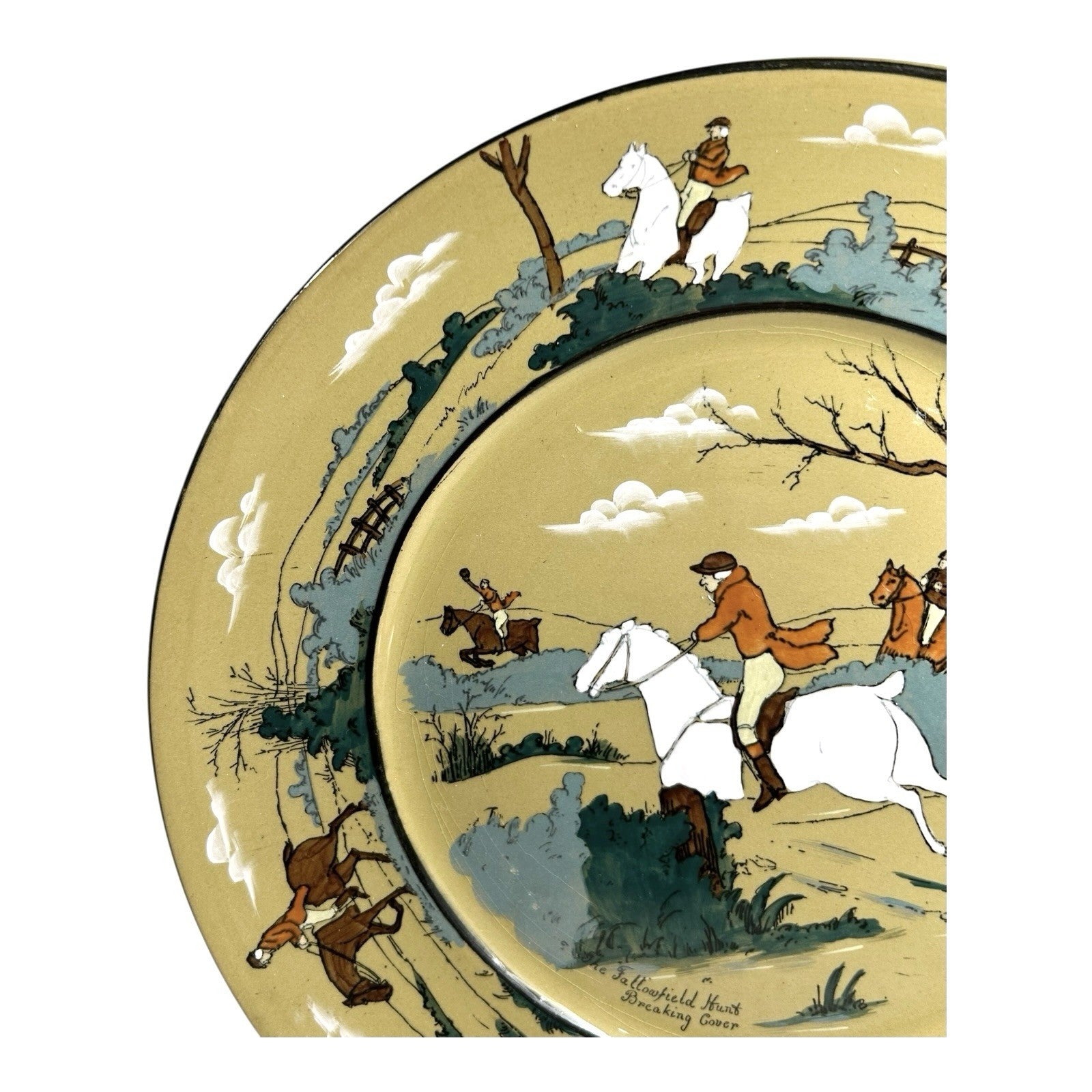 Antique Buffalo Pottery Deldare Ware Plate - Fallowfield Hunt Series
