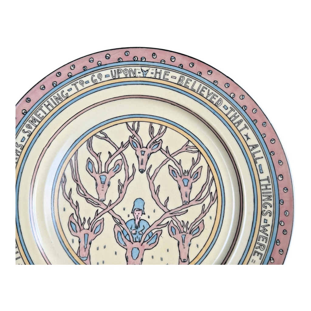 Antique 1910 Limoges Guerin Mary Bacon Jones Jungle Book Folk Design Plate