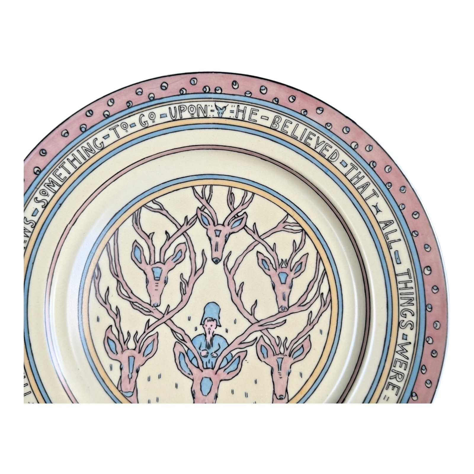 Antique 1910 Limoges Guerin Mary Bacon Jones Jungle Book Folk Design Plate