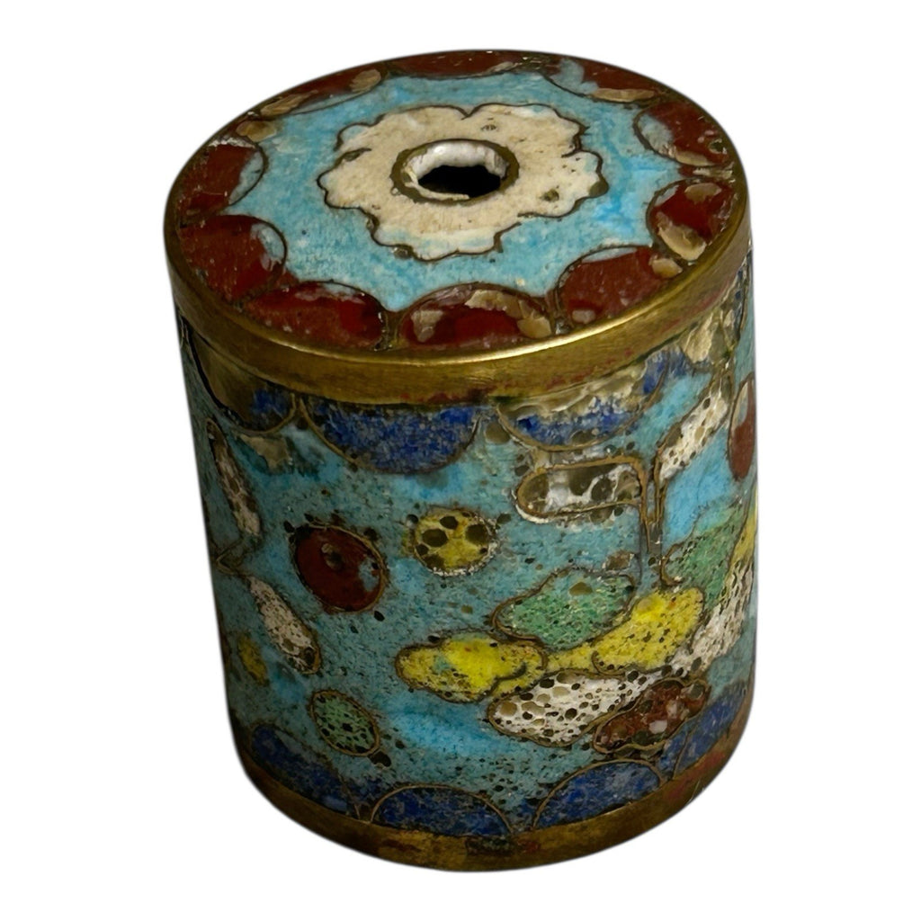 Antique Japanese Cloisonne Large Cylinder Bead
