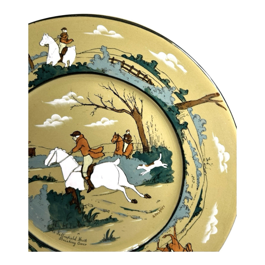Antique Buffalo Pottery Deldare Ware Plate - Fallowfield Hunt Series