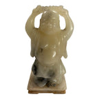 Antique Chinese Happy Buddha Jade Carved Sculpture