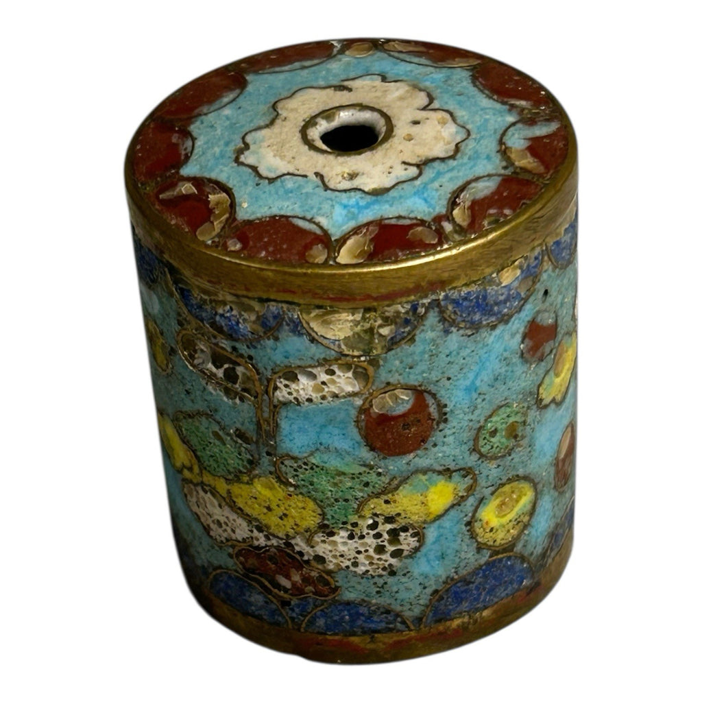 Antique Japanese Cloisonne Large Cylinder Bead