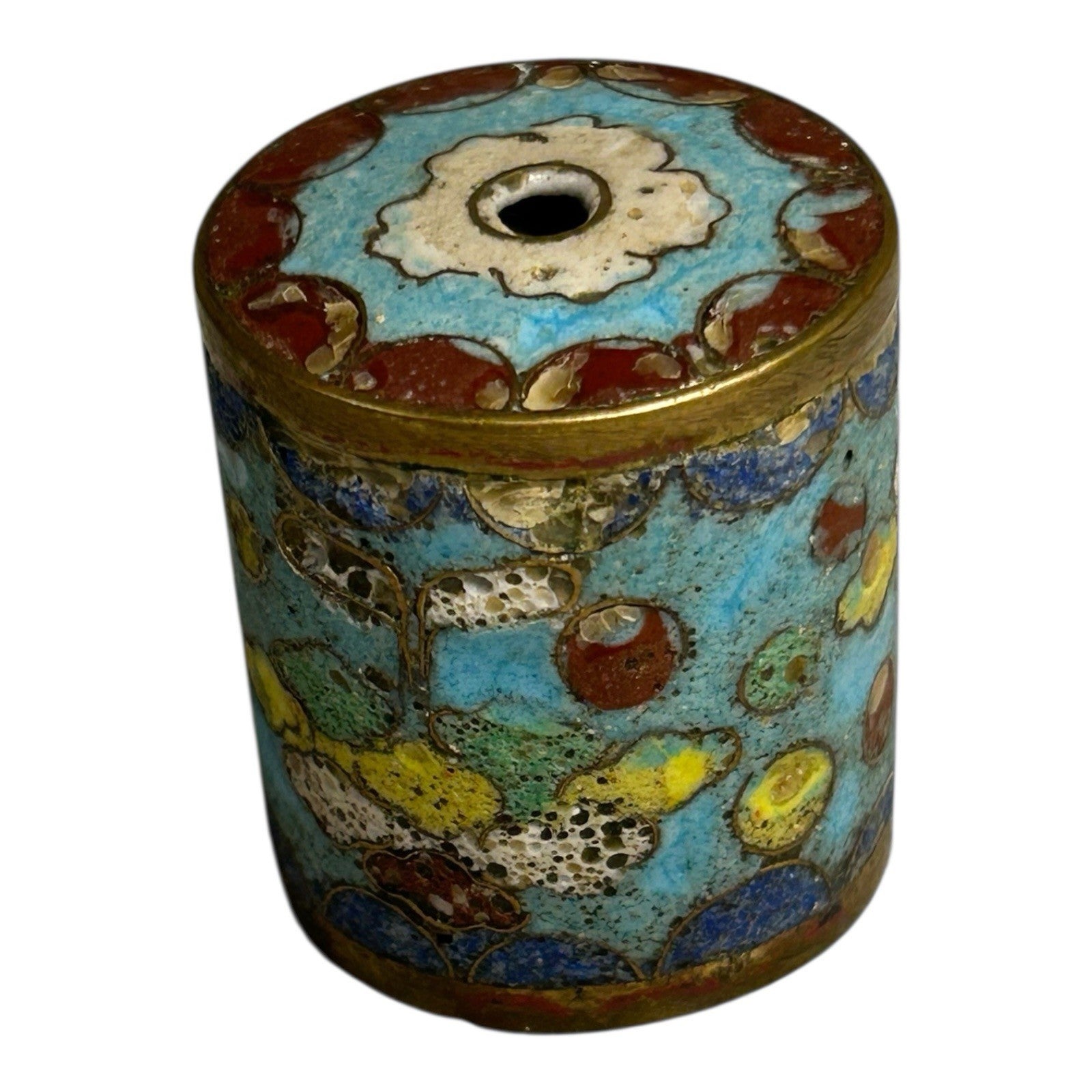 Antique Japanese Cloisonne Large Cylinder Bead