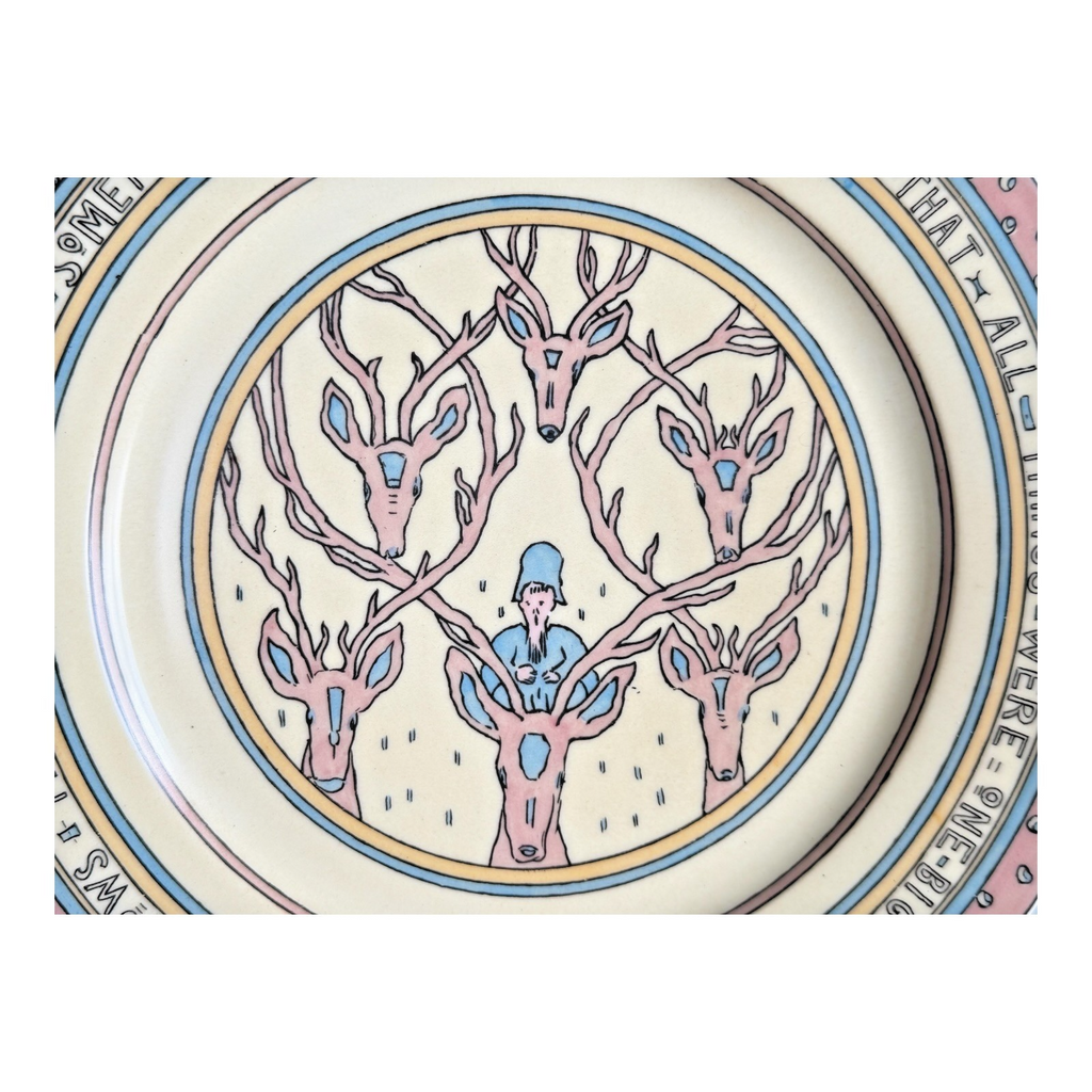 Antique 1910 Limoges Guerin Mary Bacon Jones Jungle Book Folk Design Plate