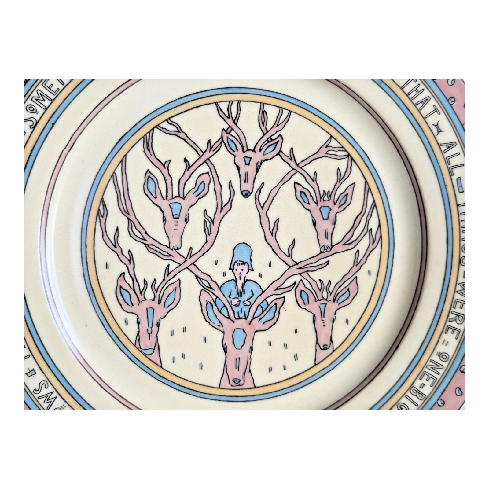 Antique 1910 Limoges Guerin Mary Bacon Jones Jungle Book Folk Design Plate