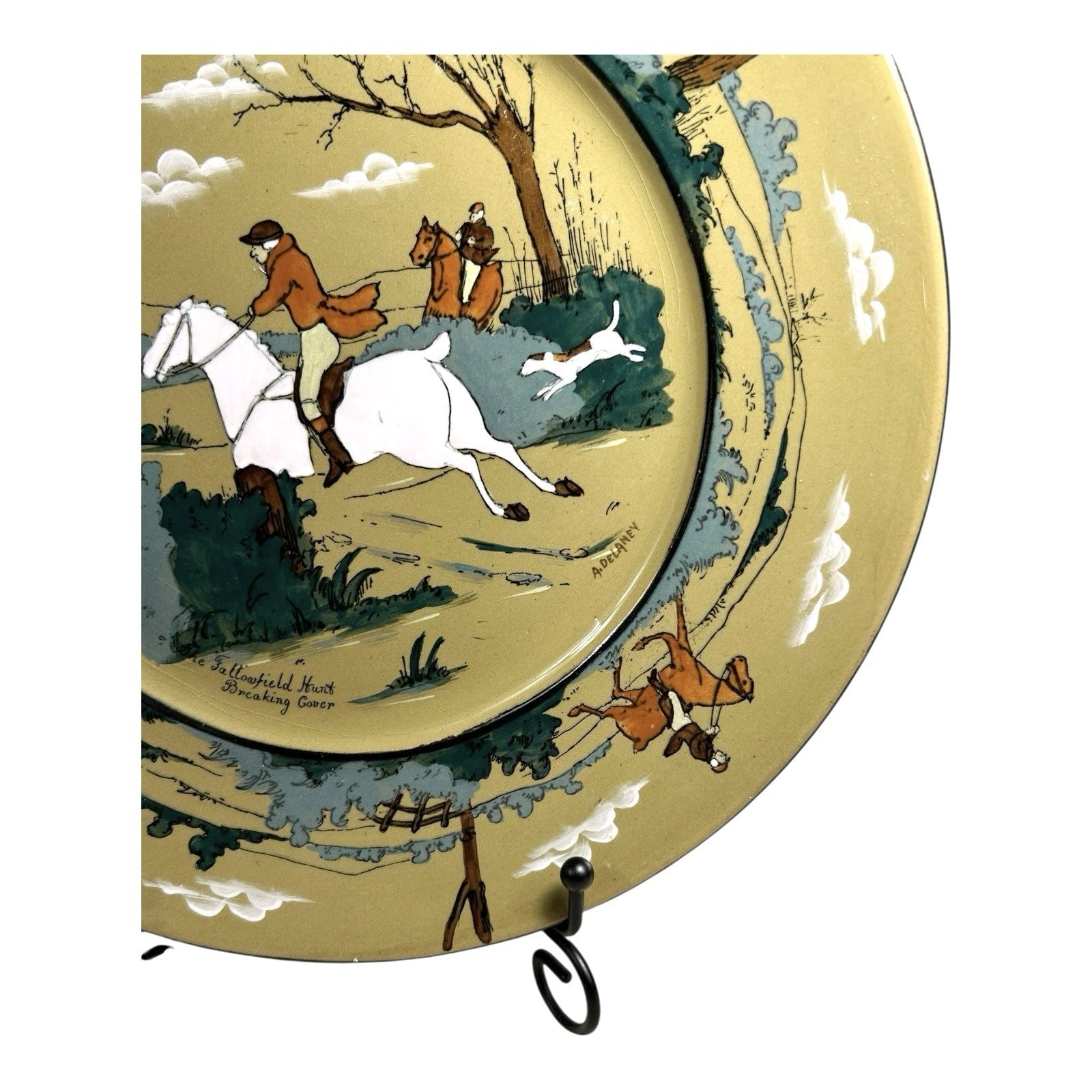 Antique Buffalo Pottery Deldare Ware Plate - Fallowfield Hunt Series