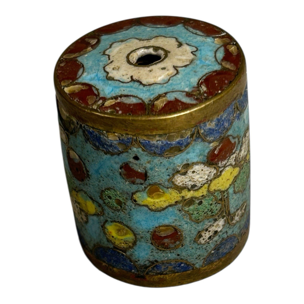Antique Japanese Cloisonne Large Cylinder Bead