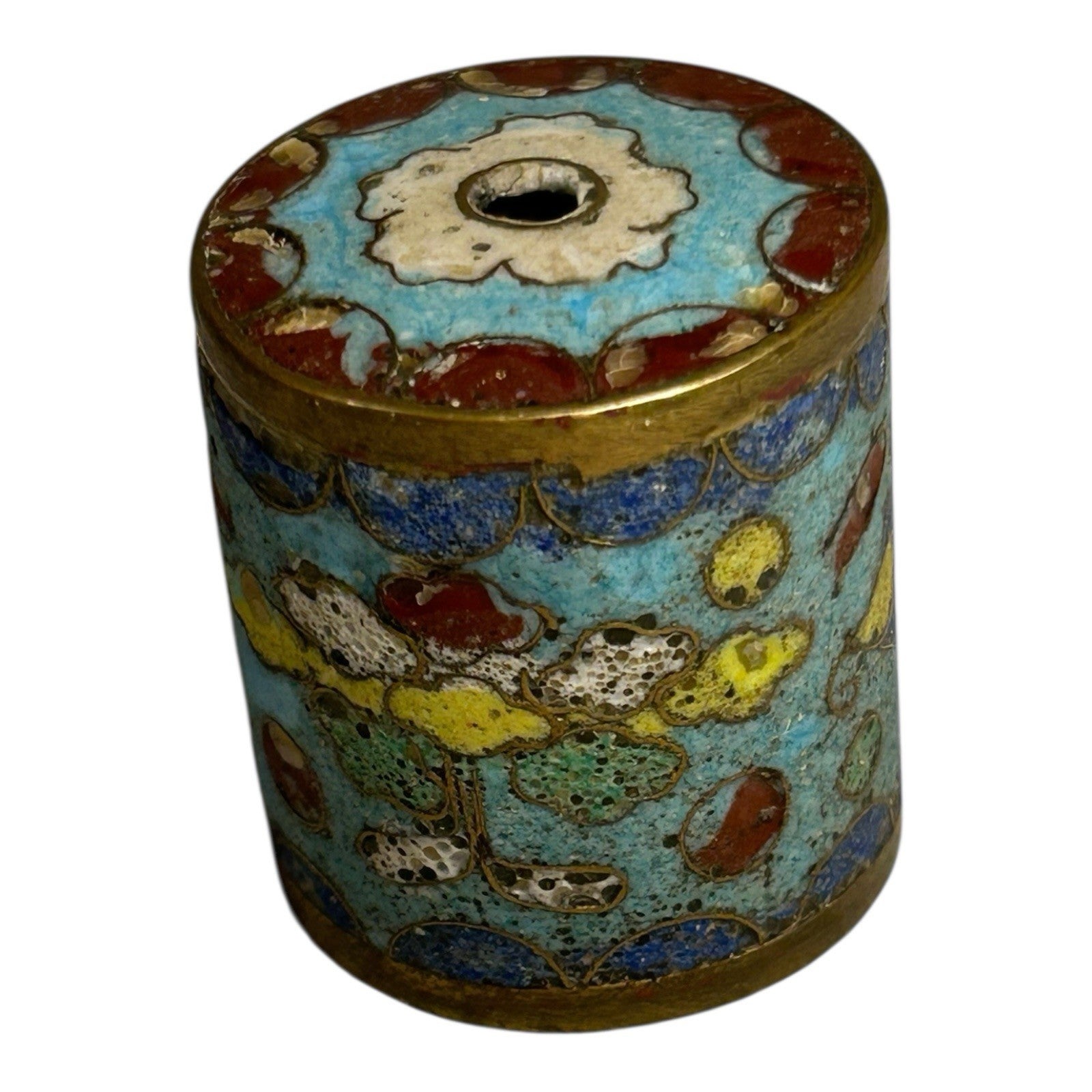 Antique Japanese Cloisonne Large Cylinder Bead