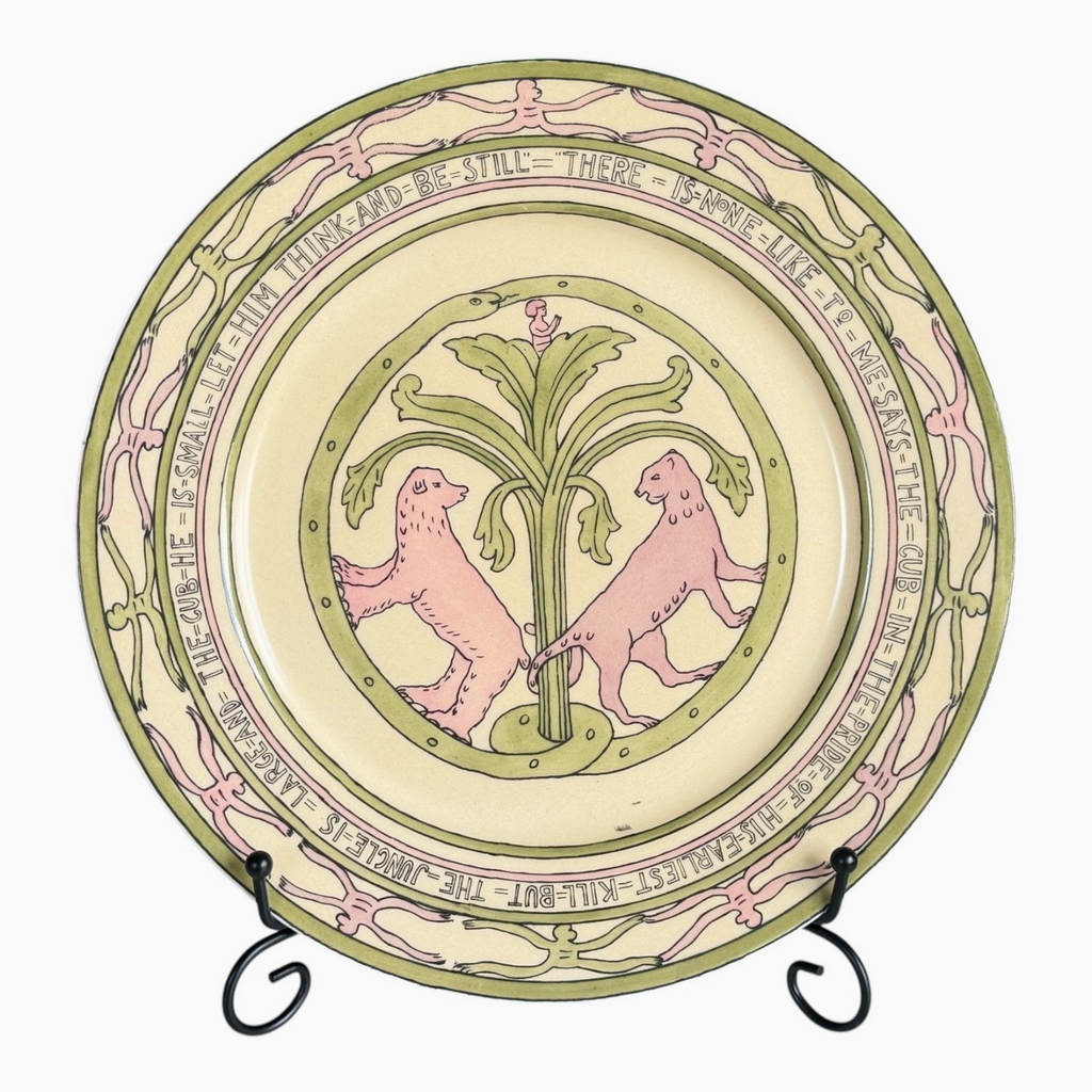 Antique Rare Limoges Guerin Mary Bacon Jones Jungle Book Folk Design Plate