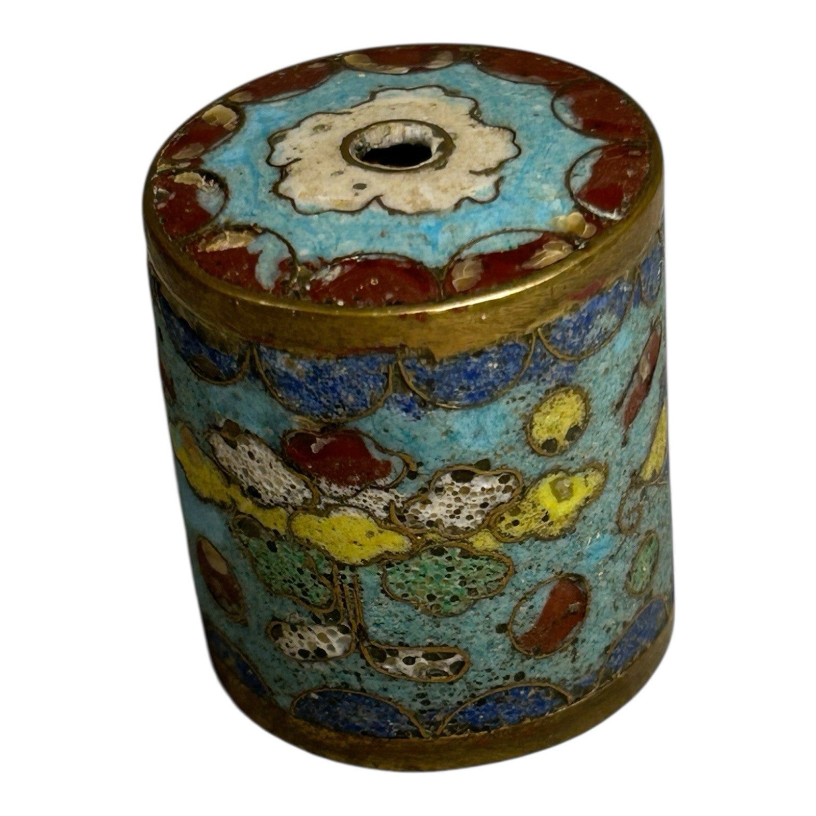 Antique Japanese Cloisonne Large Cylinder Bead