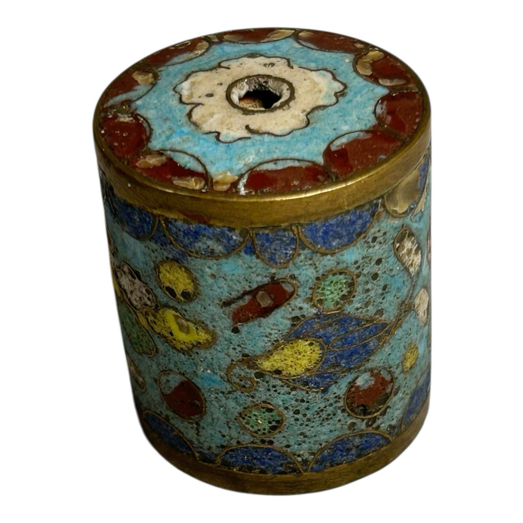 Antique Japanese Cloisonne Large Cylinder Bead