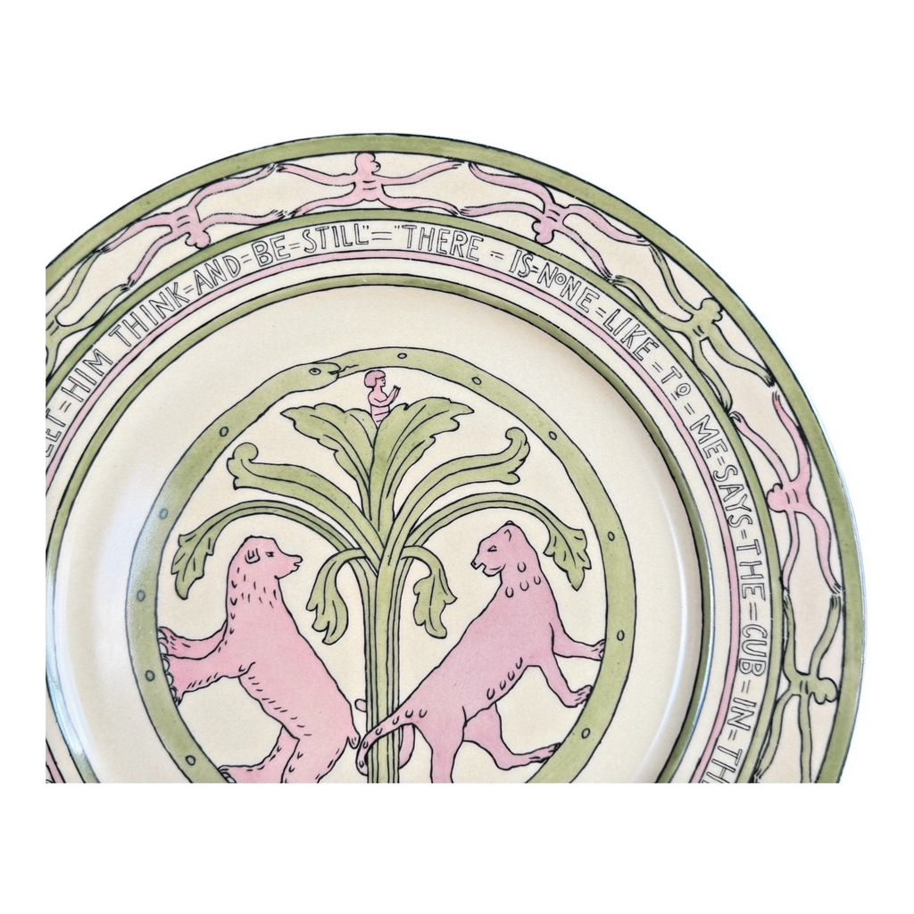 Antique Rare Limoges Guerin Mary Bacon Jones Jungle Book Folk Design Plate