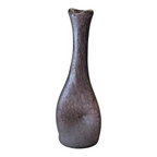 Vintage Mid-Century Modern Amethyst Purple Textured Art Glass Pinched Vase