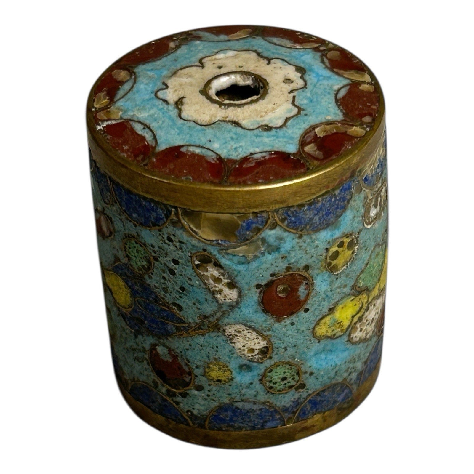 Antique Japanese Cloisonne Large Cylinder Bead