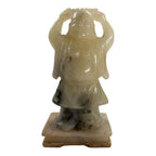 Antique Chinese Happy Buddha Jade Carved Sculpture
