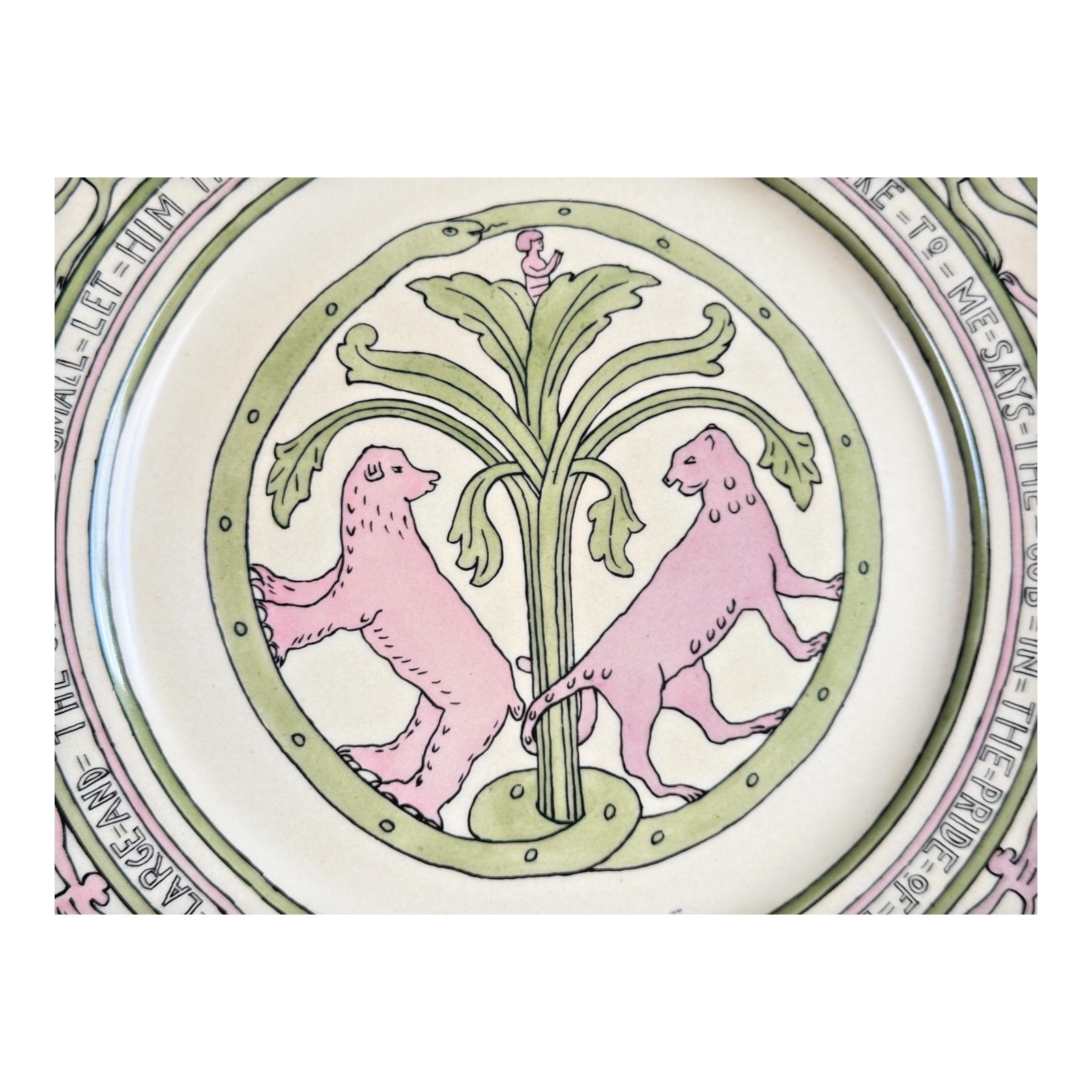 Antique Rare Limoges Guerin Mary Bacon Jones Jungle Book Folk Design Plate